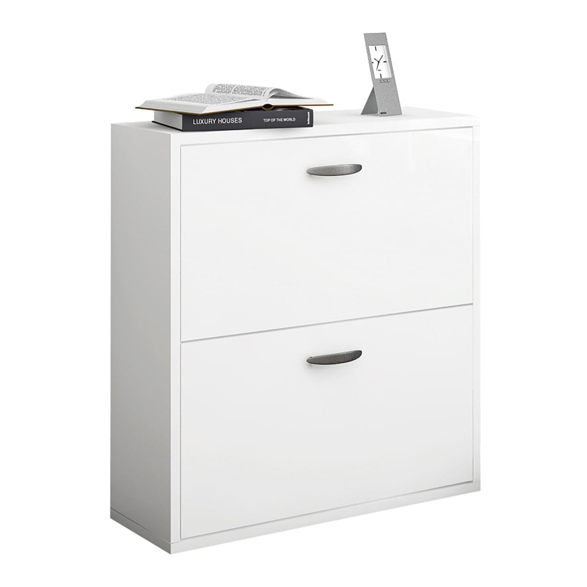 Bricocenter DOUBLE SHOE CUPBOARD 2 DOORS W/FEET - WHITE 73X25X80