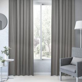 LEYA MOON GREY OPAQUE CURTAIN 140X280 CM ORGANIC COTTON WITH EYELETS