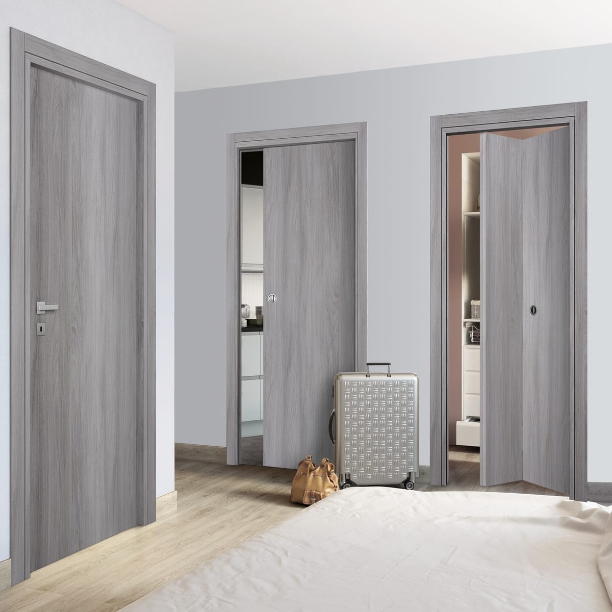 Bricocenter PORTA GRAY ELM REV 80 X 210 OLMO GRIGIO