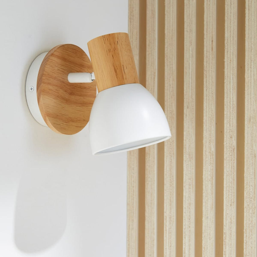 Bricocenter VENOSA SPOTLIGHT WOOD AND METAL WHITE 12X10X19CM E14=15W