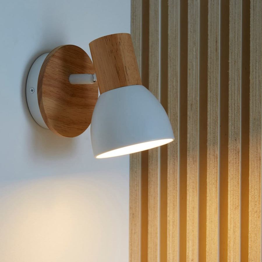 Bricocenter VENOSA SPOTLIGHT WOOD AND METAL WHITE 12X10X19CM E14=15W