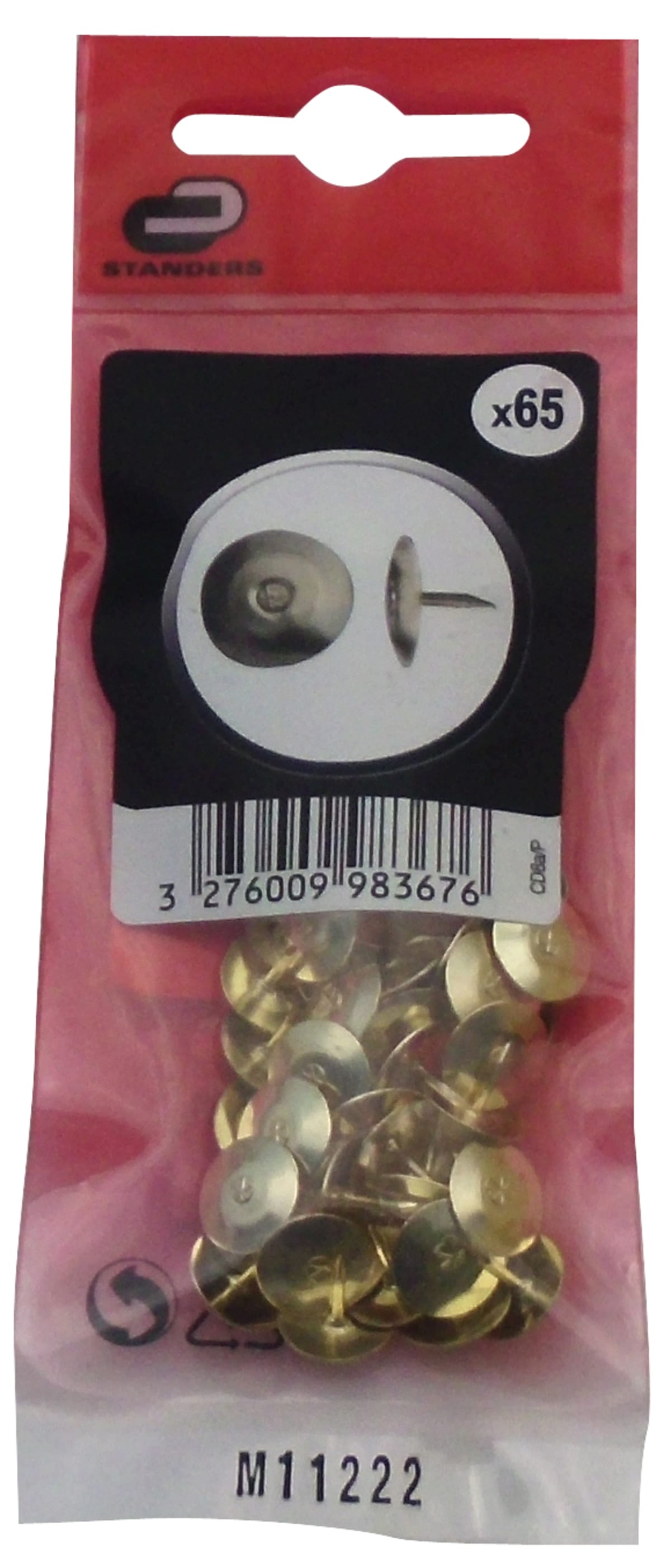 65 FLAT THUMBTACK BRASS-PLATED STEEL 0X0