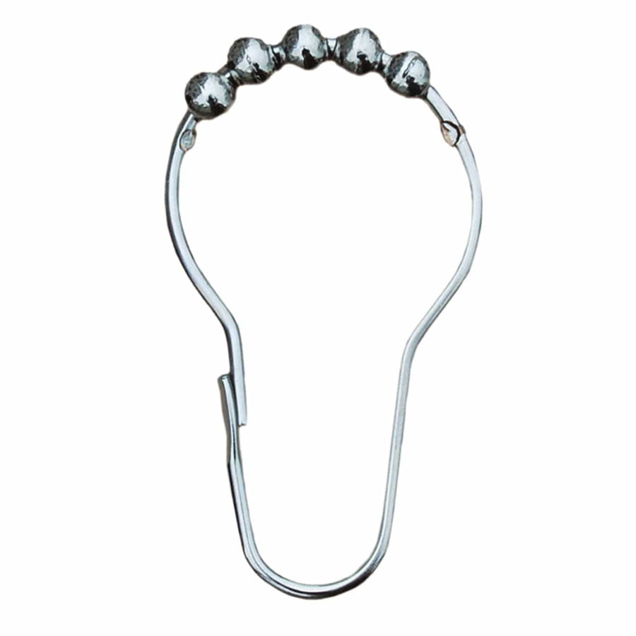 Bricocenter 12 SHOWER CURTAIN RINGS WITH STAINLESS STEEL TWEEZERS
