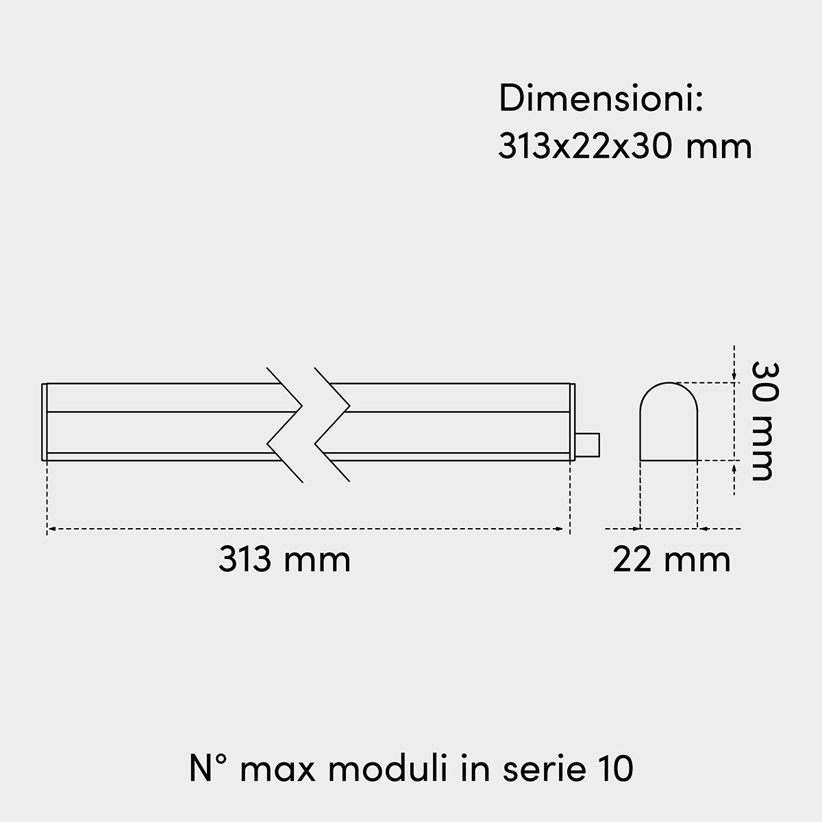 Under-cabinet batten light, white aluminium, 30 cm, LED 4W 380lm CCT