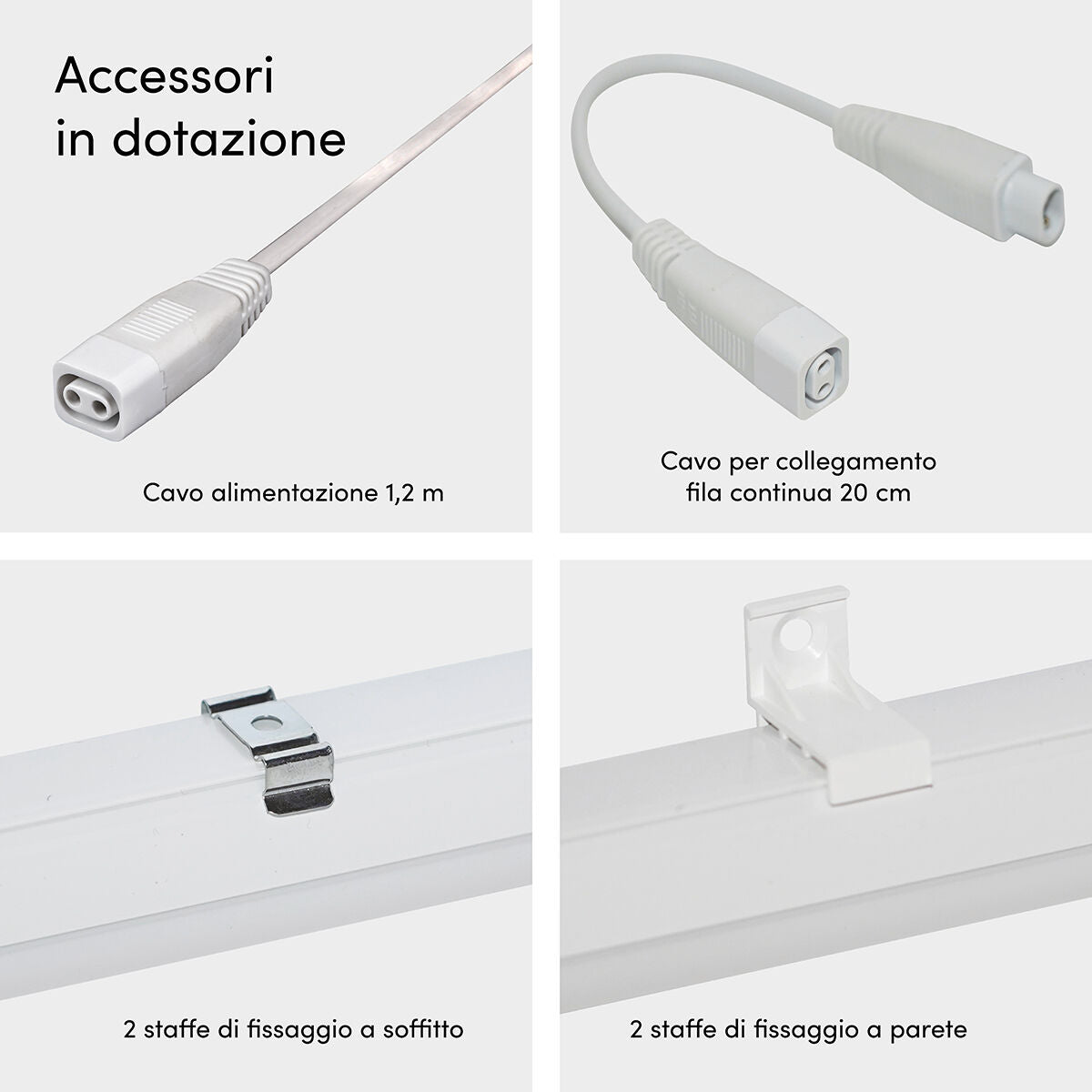 Under-cabinet batten light, white aluminium, 30 cm, LED 4W 380lm CCT