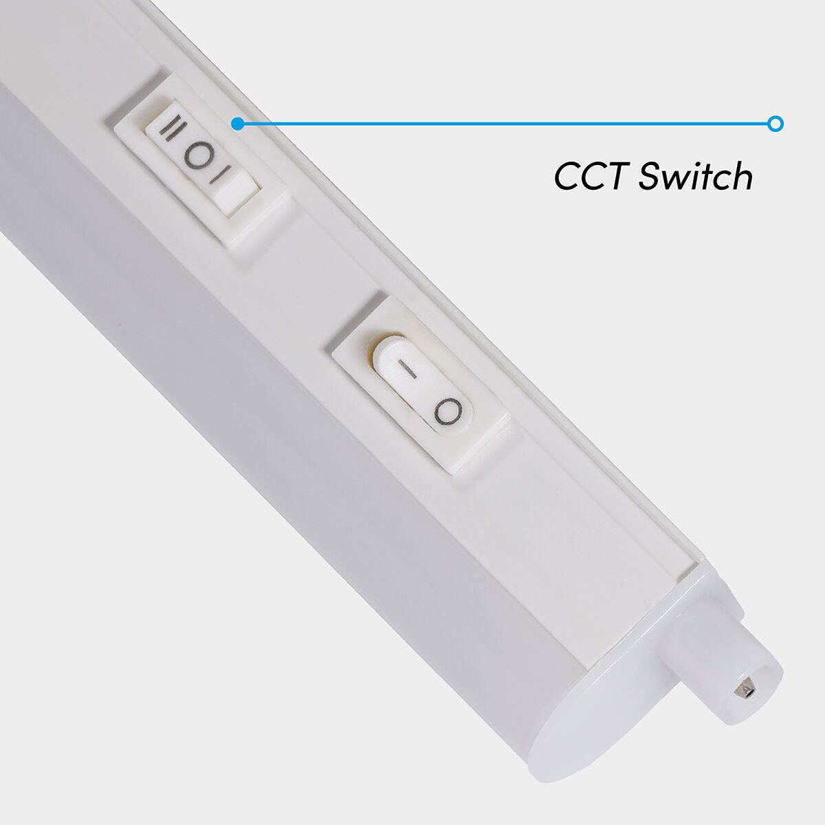 Under-cabinet batten light, white aluminium, 87 cm, LED 10W 950lm CCT