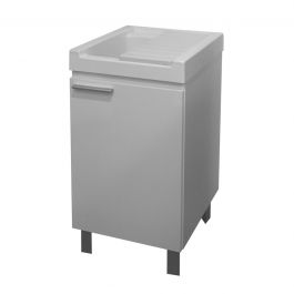 CABINET WASHBASIN MAVI 1 DOOR L 45 P 50 H 84 CM WHITE RESIN-COATED TUB