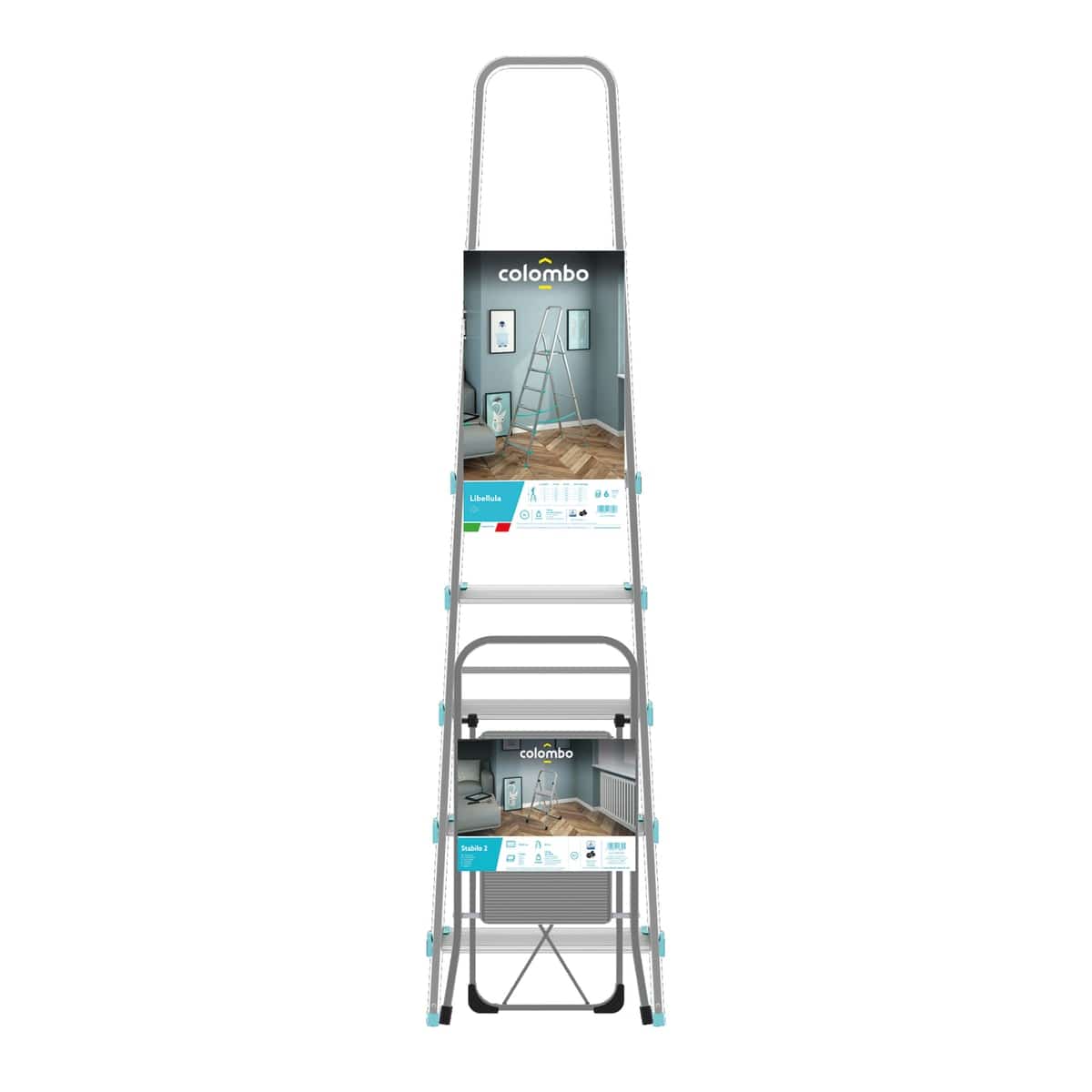 Bricocenter DRAGONFLY LADDER 6 STEPS AND STABILO STOOL 2 STEPS