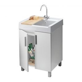 MAVI WASHBASIN UNIT W 60 D 50 H 84 CM VENEERED TUB RESIN WHITE