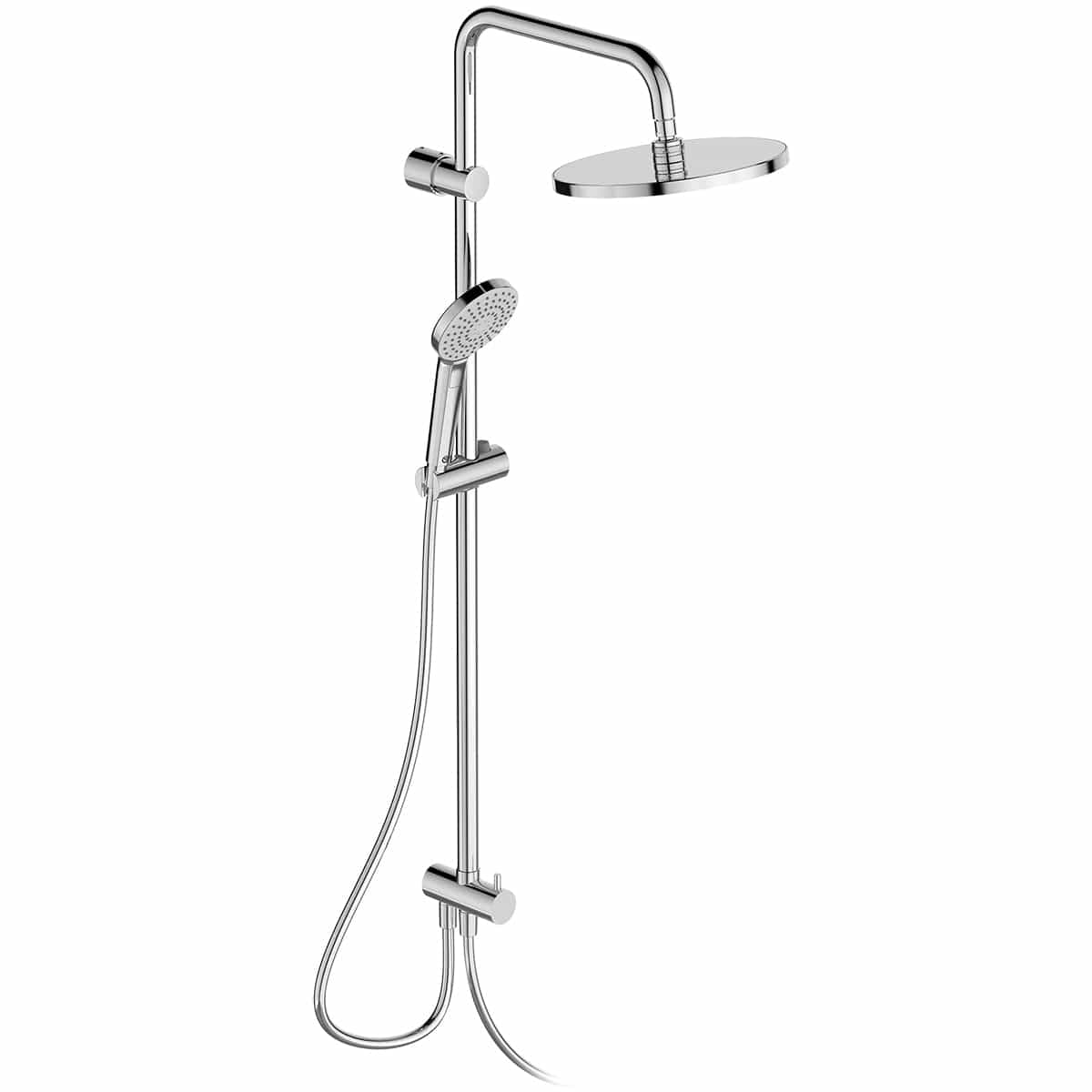 Bricocenter IDEALJET SHOWER KIT WITH 2-WAY DIVERTER DIA SHOWER HEAD 25 CM 3-JET HAND SHOWER CHROME