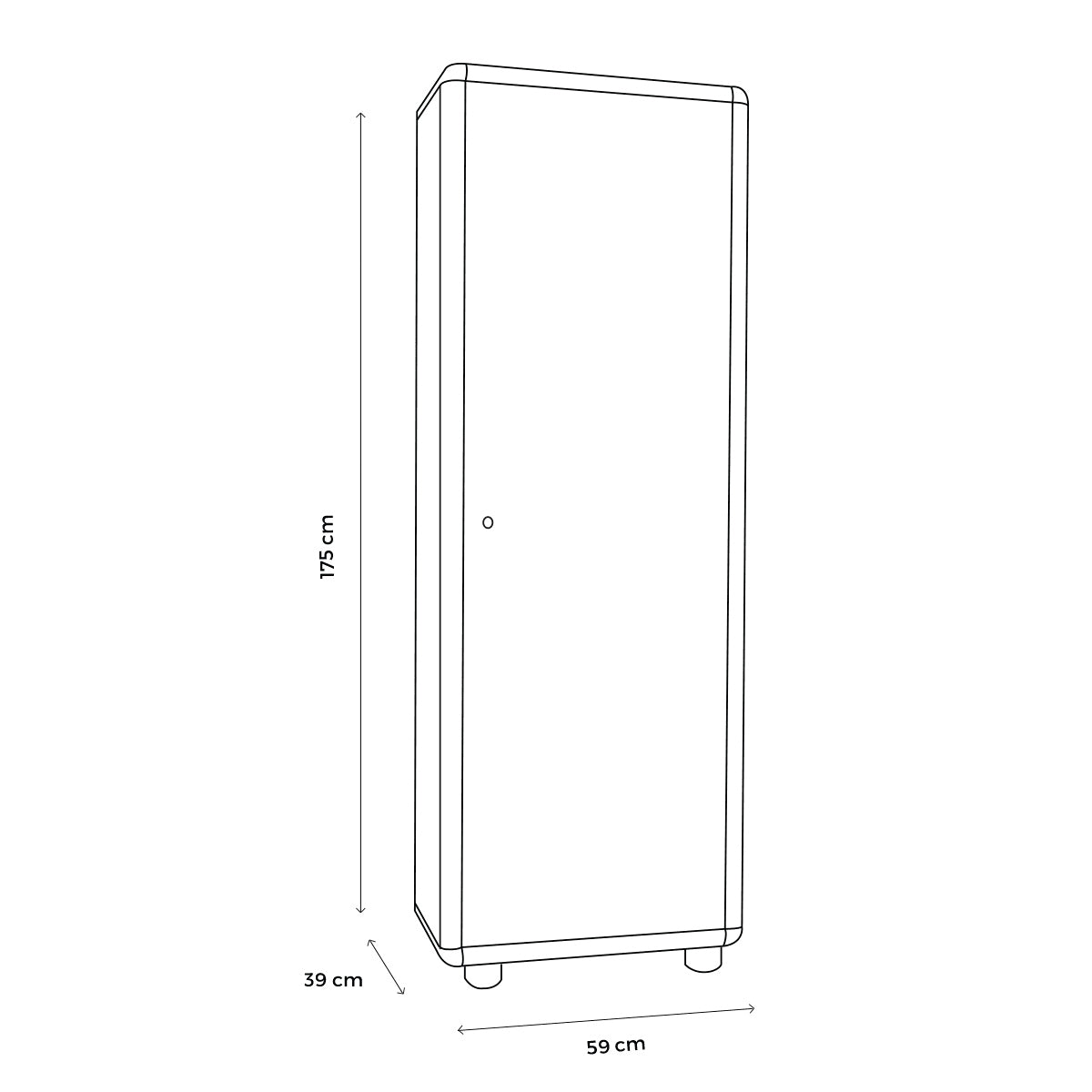 EASY 1ANTA DARK/WHITE CLEANING CABINET L59xP39x175H LIGHT GREY