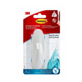 OVAL WHITE ADHESIVE HOOK FOR COMMAND BATHROOM LARGE 2.3 KG