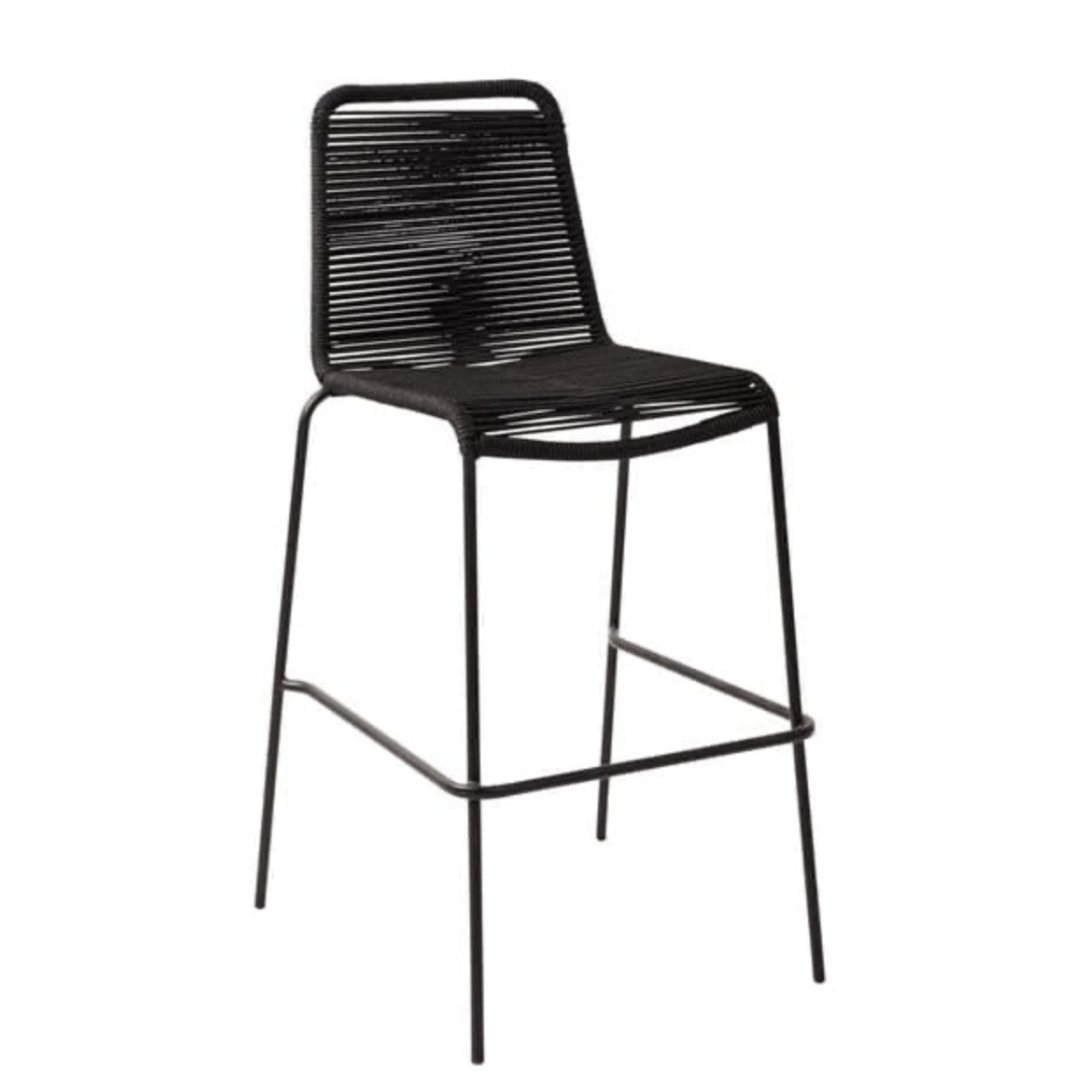 Casa ROY black bar stool, H 108 x W 52 x D 57 cm