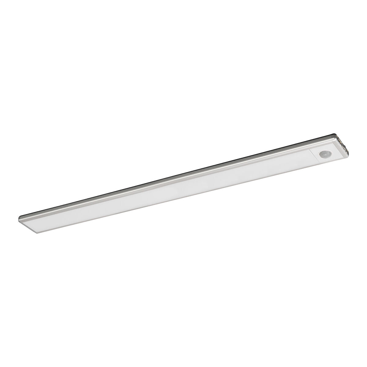 Under-cabinet light, silver aluminium, 30 cm, LED 1.4W, natural light, USB rechargeable with sensor