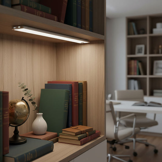 Under-cabinet light, silver aluminium, 30 cm, LED 1.4W, natural light, USB rechargeable with sensor