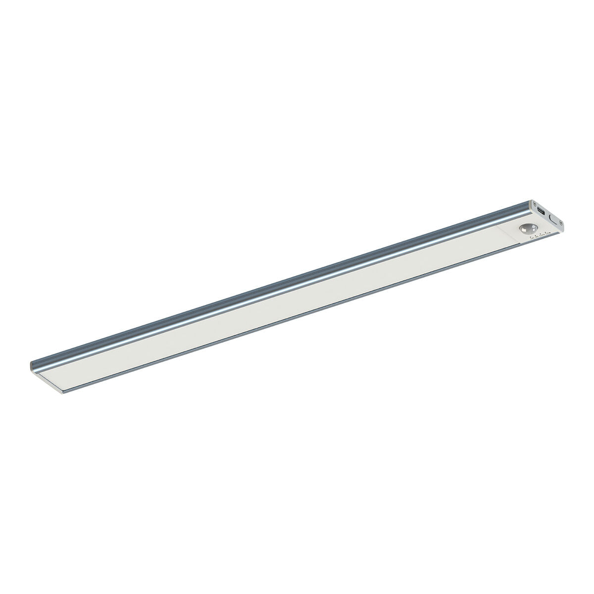 Under-cabinet light, silver aluminium, 30 cm, LED 1.5W 110, CCT light, USB rechargeable with sensor