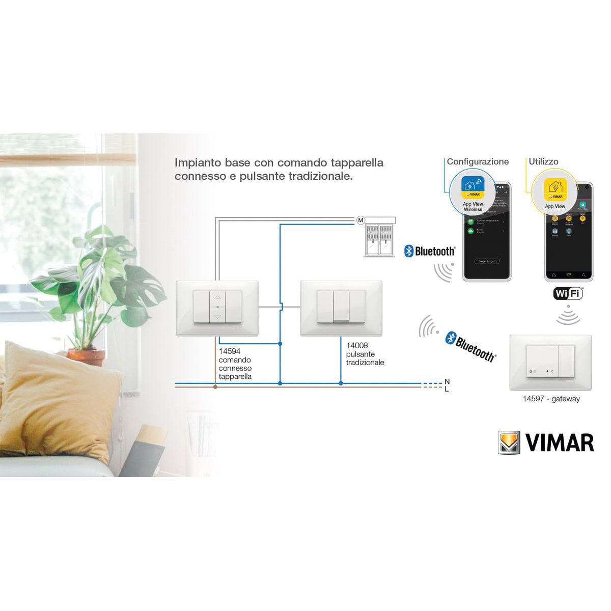 SHUTTER CONTROL CONNECTED IOT WHITE X SERIES PLANA VIMAR