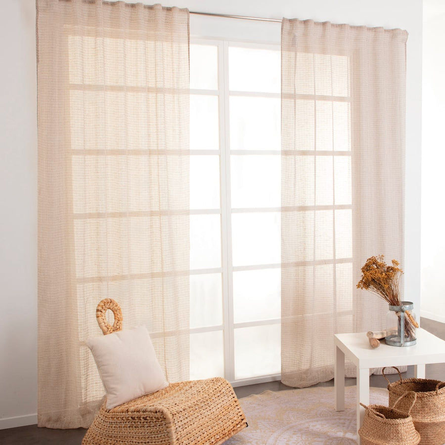 Bricocenter APOLINE DOVE GREY FILTER CURTAIN140X280CM WEBBING AND CONCEALED HANGING LOOP