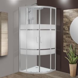 SEMICIRCULAR BOX SINQUE SILVER SCREEN PRINTED 80X80CM H190CM-EXTENS.78/80CM