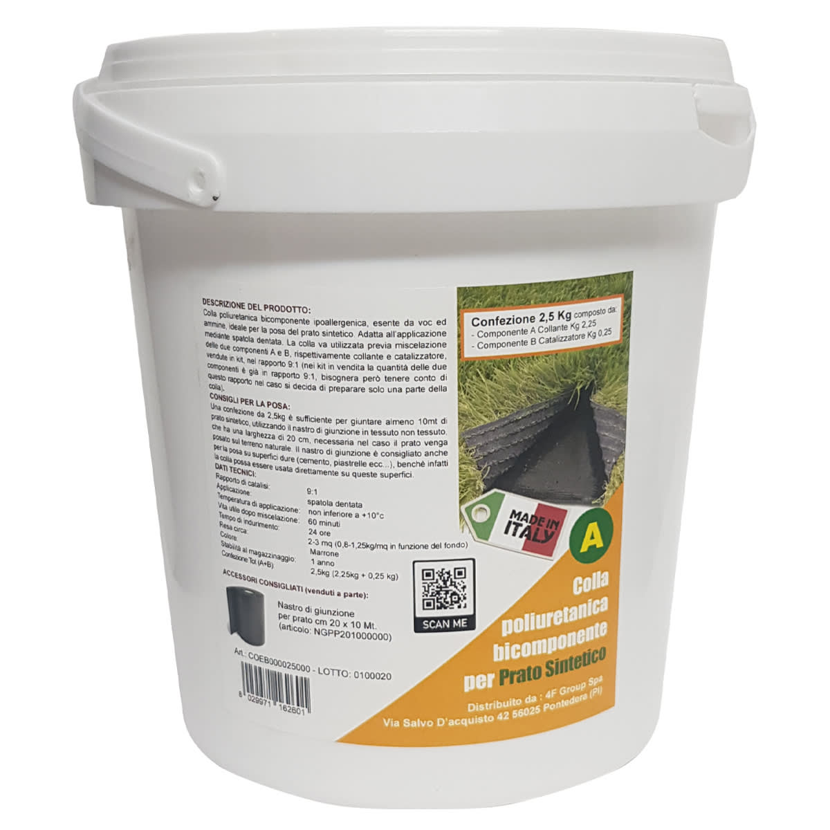 BI-COMPONENT EXPRESS LAWN GLUE 2.5 KG - YIELD APPROX. 2-3 SQM