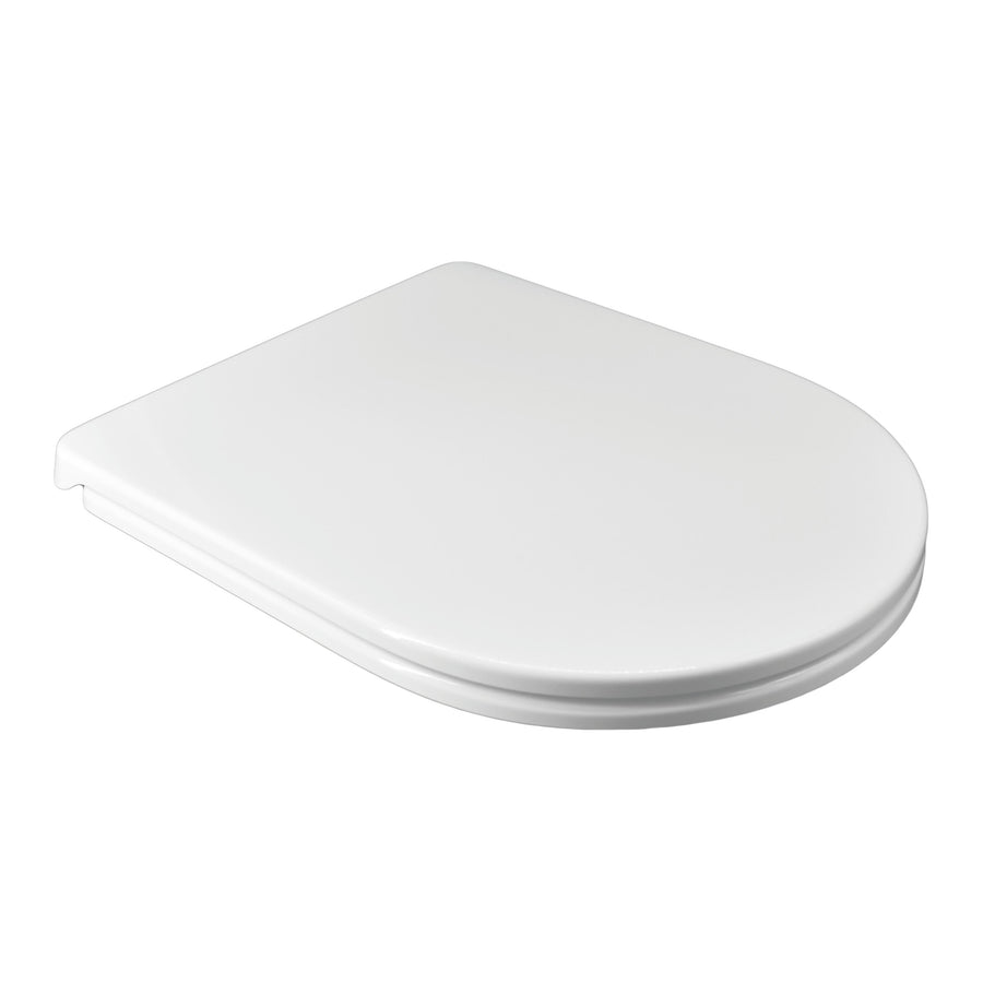 Mattisse toilet seat, specific shape, white, heat-resistant, top-mounted, with steel ring