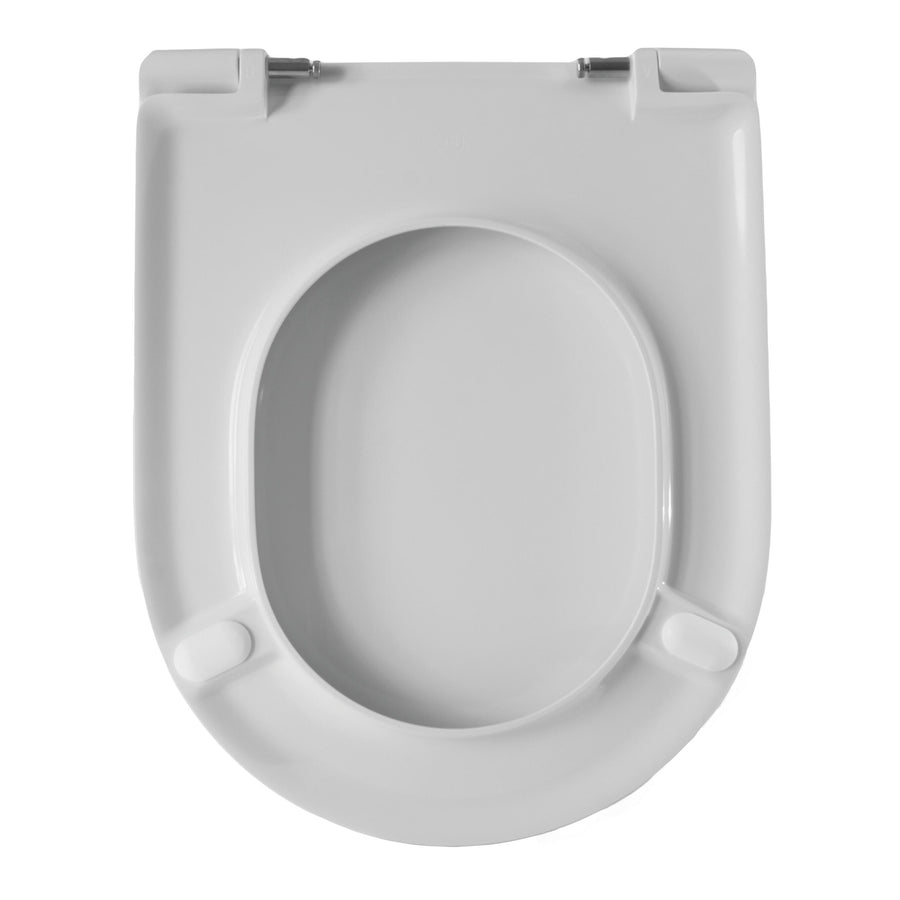 Mattisse toilet seat, specific shape, white, heat-resistant, top-mounted, with steel ring