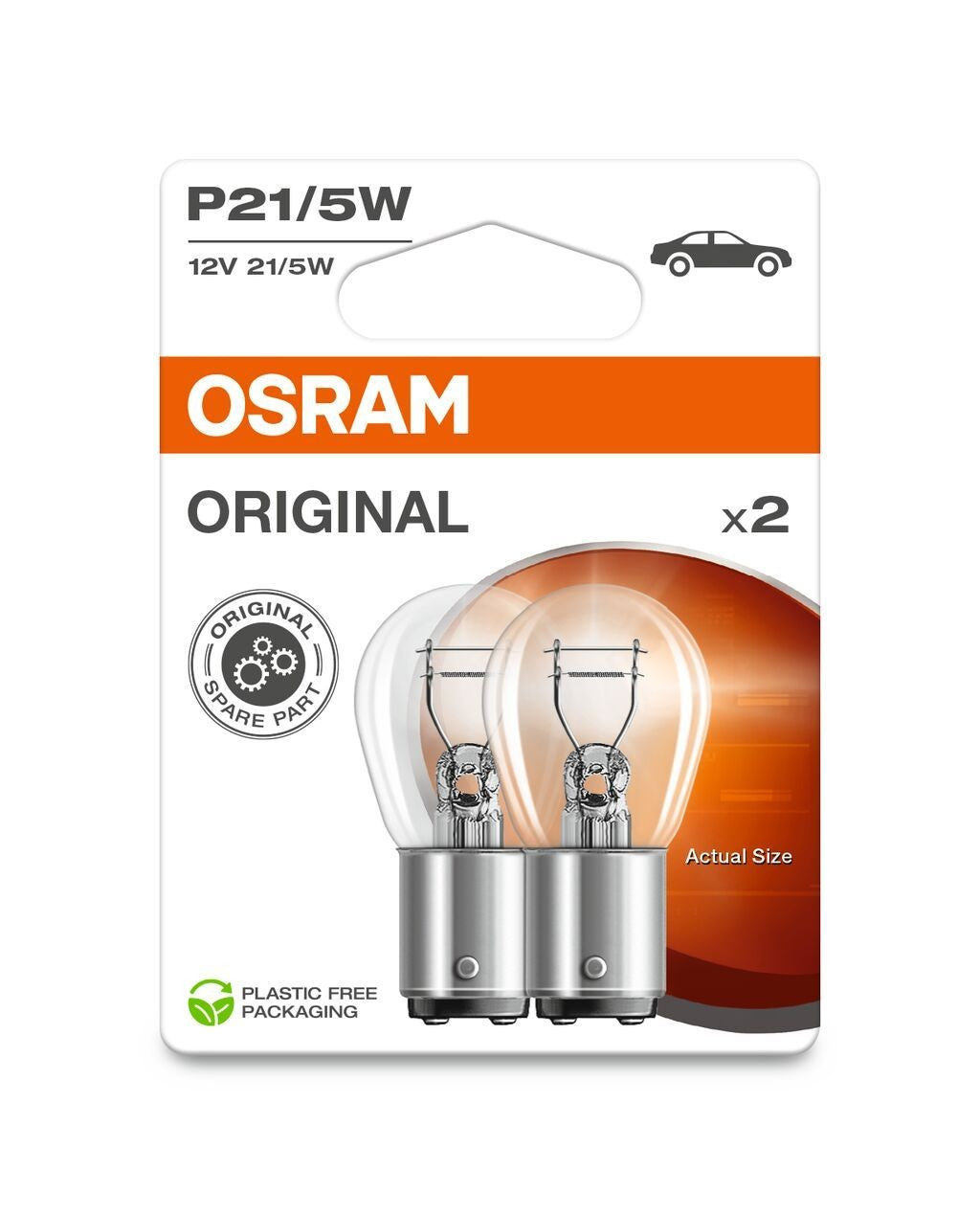 Lampada osram per luci di posizione e stop p21/5w 2 pezzi