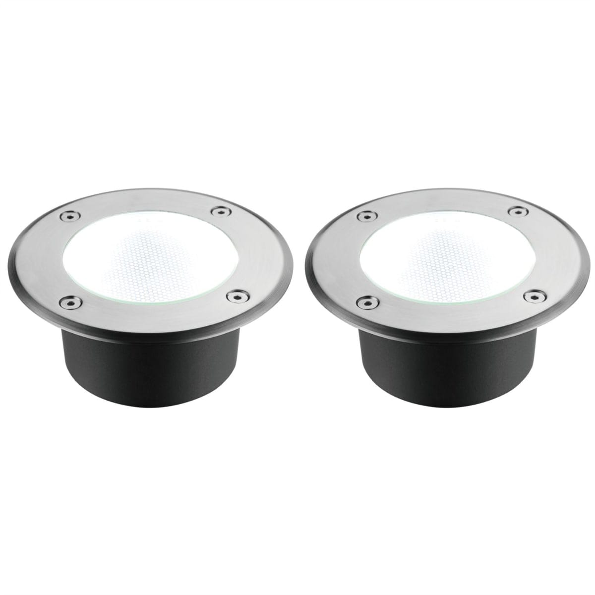 Bricocenter 2 SOLAR RECESSED SPOTLIGHTS DEMBA ALUMINUM GRAY D13 H5.6 CM LED COLD LIGHT IP67