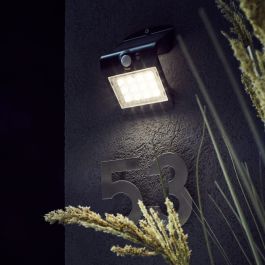 KANO SOLAR WALL LIGHT PLASTIC BLACK D7.9 H14.5 CM LED 9.6W NATURAL LIGHT WITH MOTION SENSOR