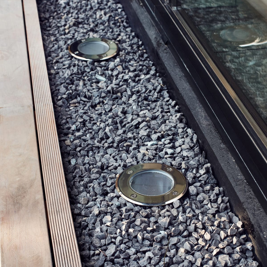 Bricocenter 2 SOLAR RECESSED SPOTLIGHTS DEMBA ALUMINUM GRAY D13 H5.6 CM LED COLD LIGHT IP67