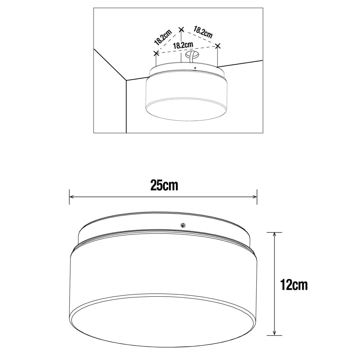 Bricocenter PLAFONIERA BAGNO PLASTICA BIANCO 25 CM 2xE27=12W IP44