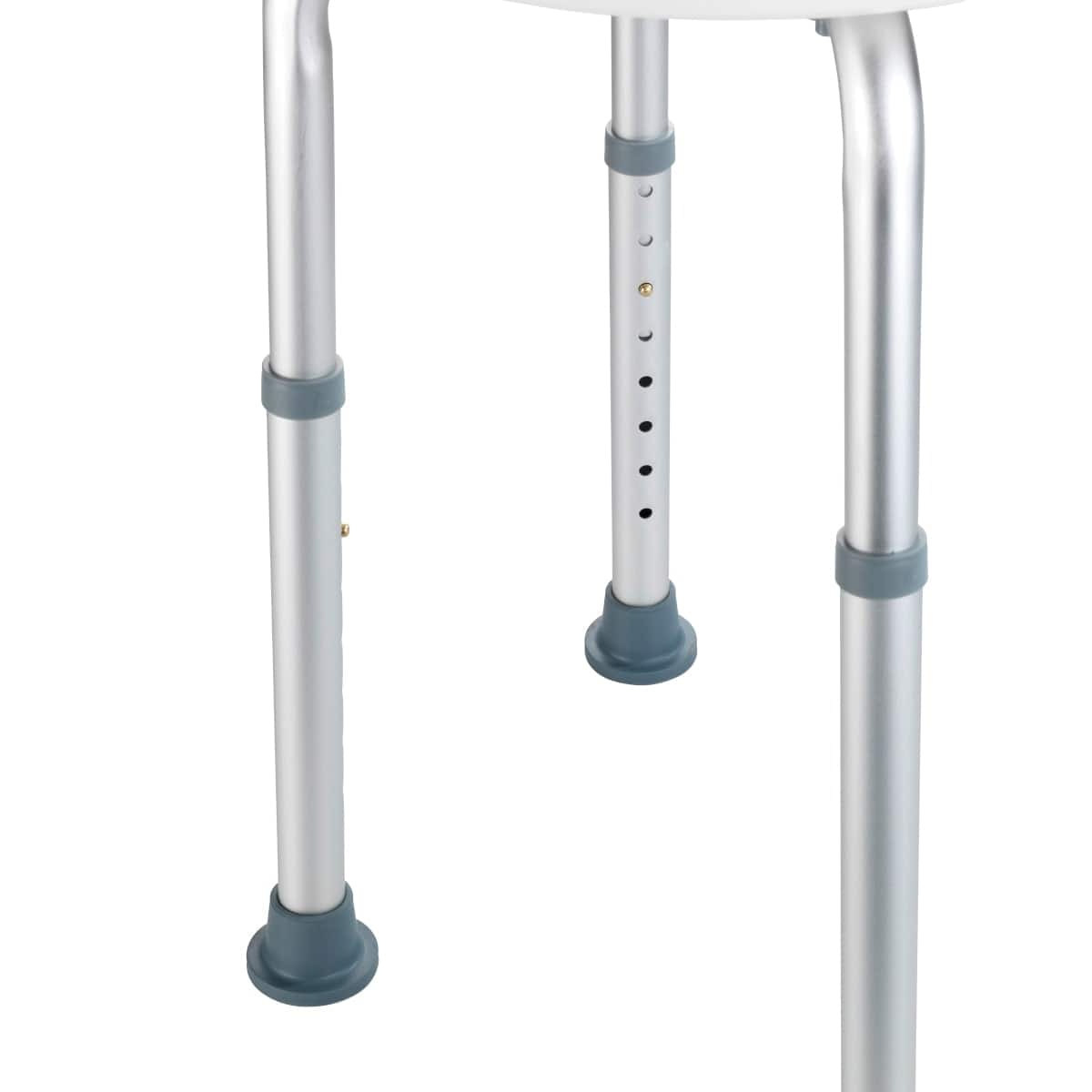 HEIGHT-ADJUSTABLE SHOWER STOOL WHITE/ALUMINIUM