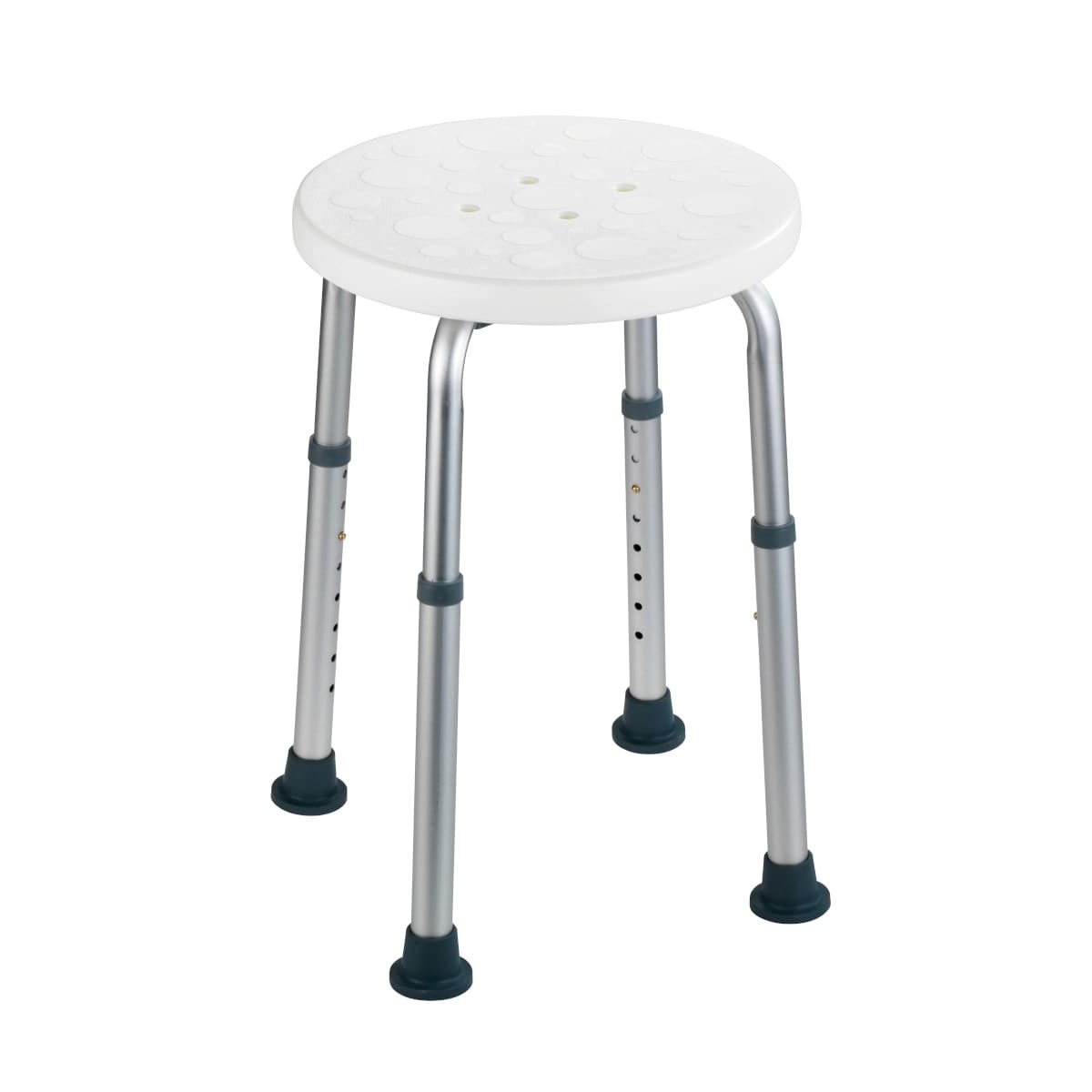 HEIGHT-ADJUSTABLE SHOWER STOOL WHITE/ALUMINIUM