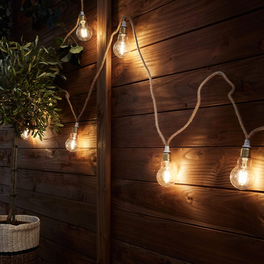 Bricocenter MINTA LIGHT GARLAND 5MT NATURAL ROPE LED 6W WARM LIGHT IP44 WITH REMOTE CONTROL