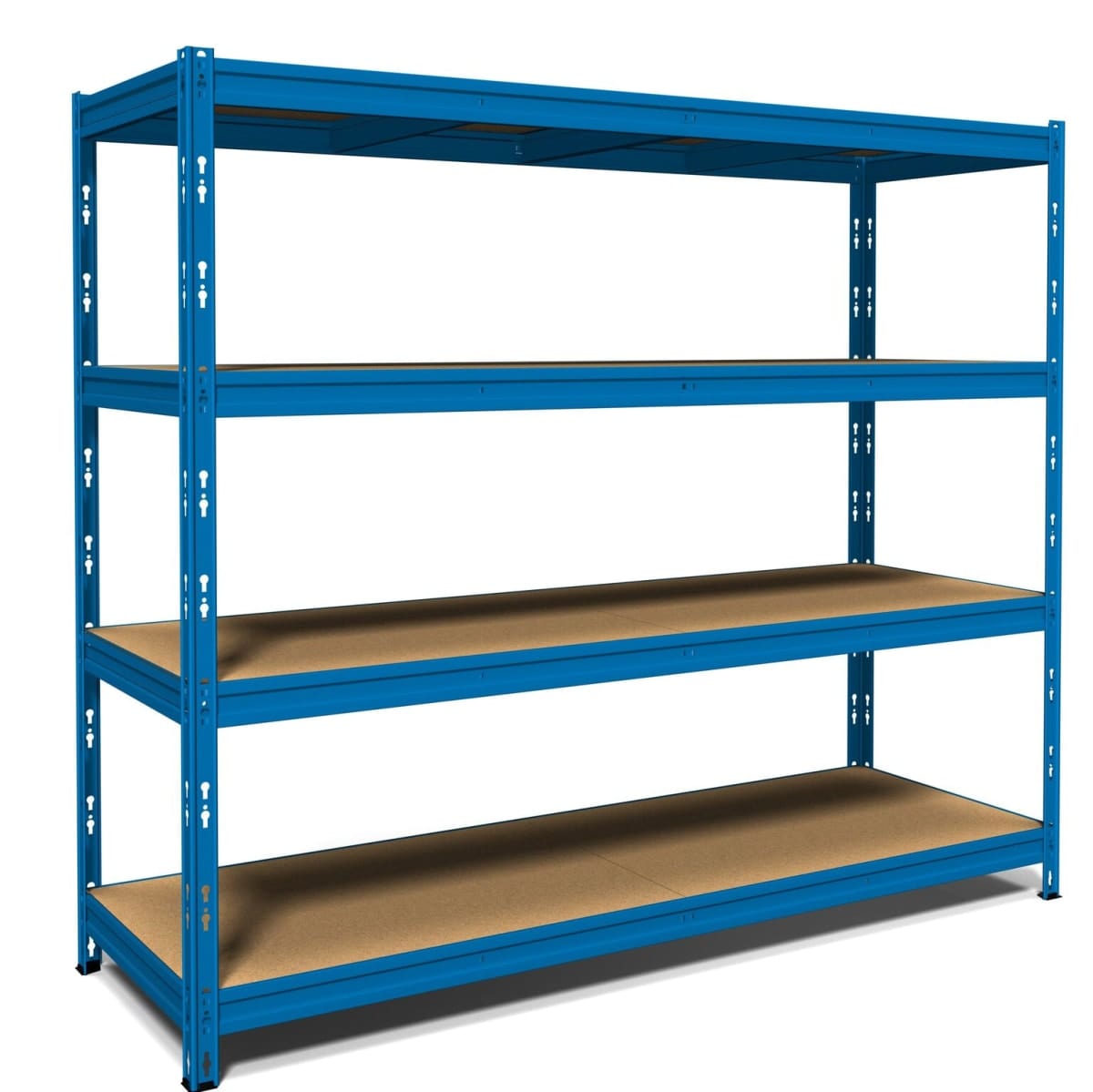 Bricocenter MAXI POKER SHELF L180XP60XH180 CM BLUE METAL AND WOOD