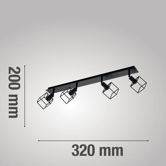 Bricocenter FARETTI ELDRICK METALLO NER0 4XE14=28W