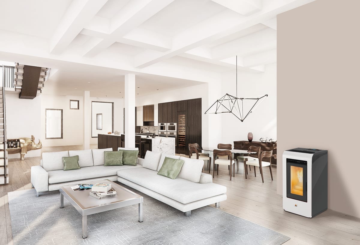 Bricocenter STUFA PELLET CHARLOTTE MOD. 7 BIANCO KRONE