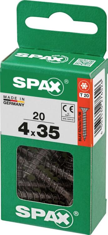 SPAX TSP T-STAR PLUS BLACKS 4X35 S 20 PCS