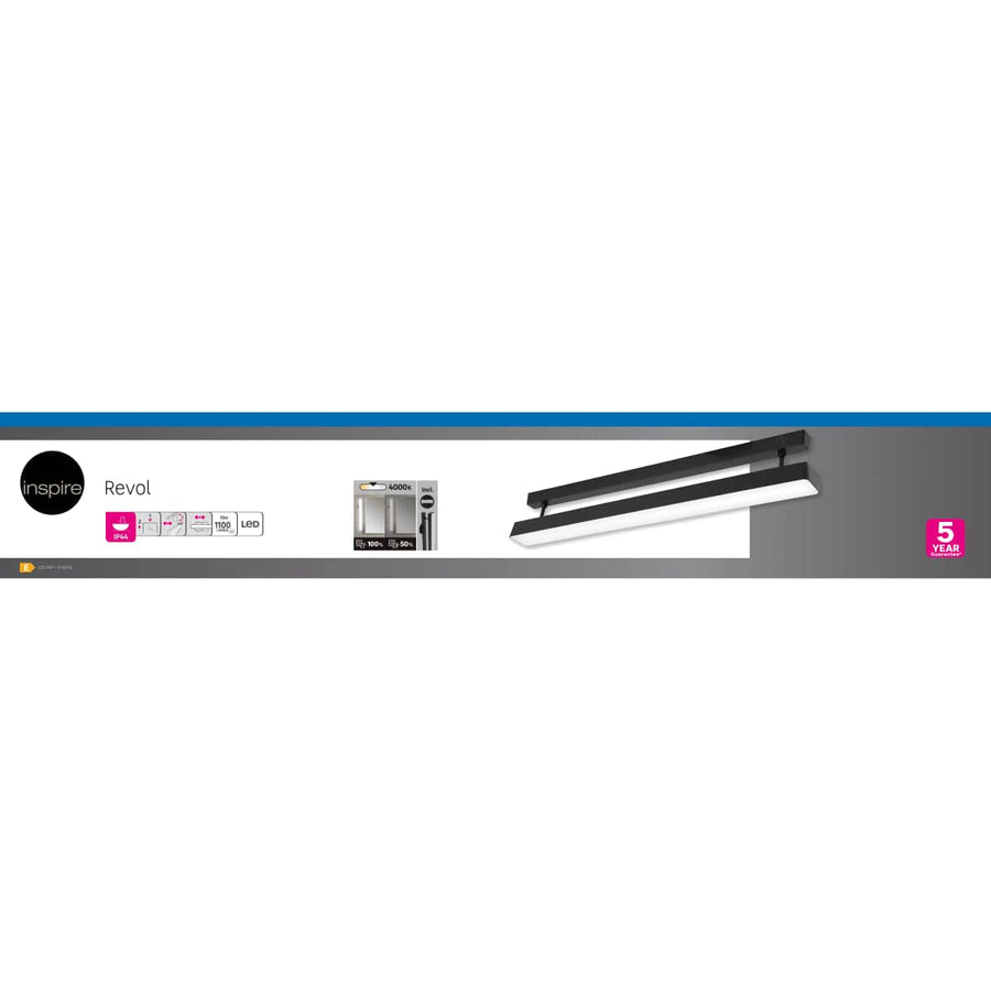 Bricocenter MIRROR REVOL PLASTIC BLACK 60.7 CM LED 10W NATURAL LIGHT IP44