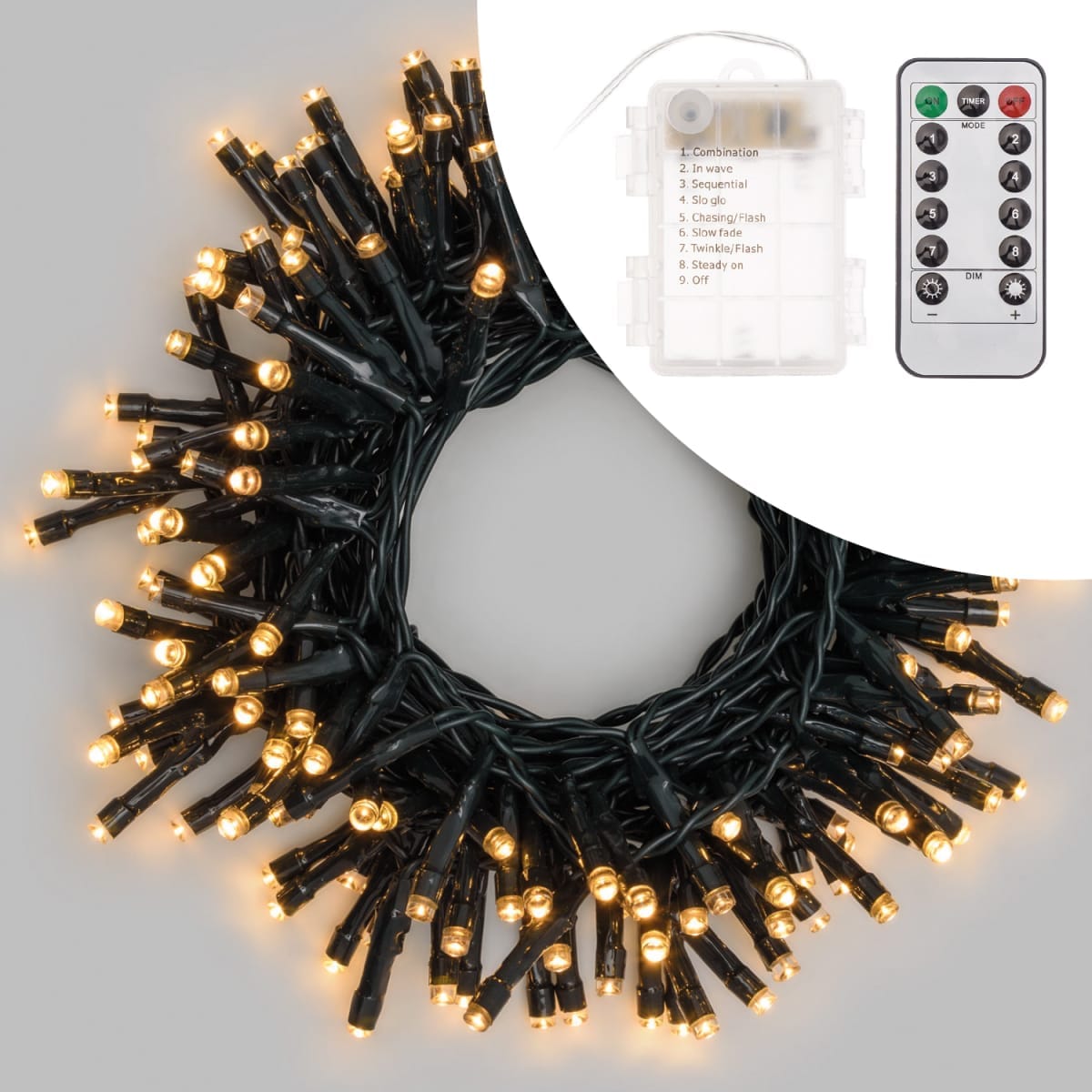 Bricocenter 180 led light chain warm light 7.5m battery operated