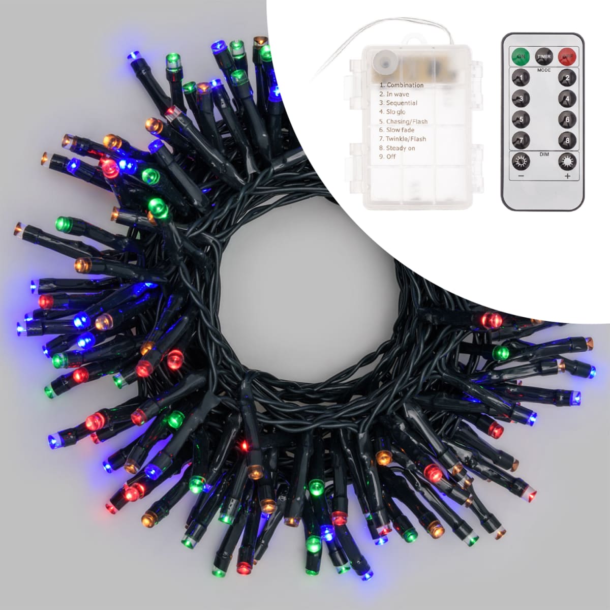 180 led light chain multi color battery operated