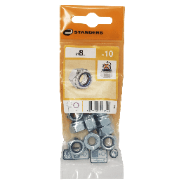 8 MM STEEL SELF-LOCKING NUT. 10 P