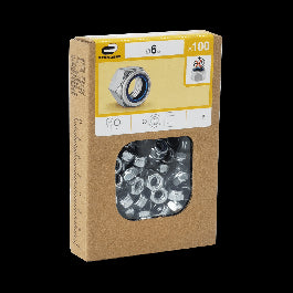 STEEL SELF-LOCKING NUT 6 MM, 100 PIECES