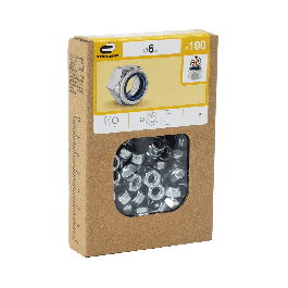 STEEL SELF-LOCKING NUT 6 MM, 100 PIECES