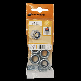 12 MM STEEL SELF-LOCKING NUT. 4 P