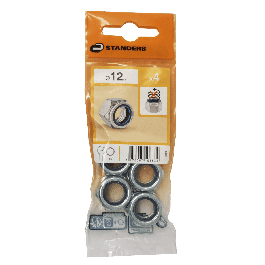 12 MM STEEL SELF-LOCKING NUT. 4 P