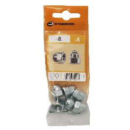 8MM STEEL HEX NUT. 6 PIECES