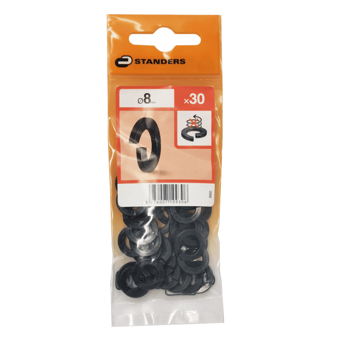 STEEL SPRING WASHER 8 MM, 30 PIECES