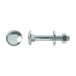 BOLT 8 X 60 MM DOMED HEAD, STEEL NUT AND WASHER, 20 PIECES