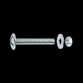 BOLT 6 X 20 MM CROSS CAMBERED HEAD, NUT AND WASHER STEEL 70 PIECES